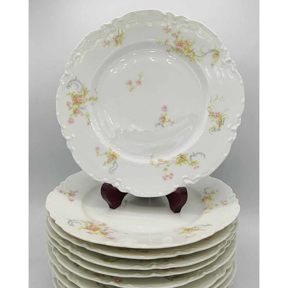 Antique Haviland Limoges Schleiger Pattern 9.75" Dinner Plate Set of 4 - MINT! - Picture 8 of 8
